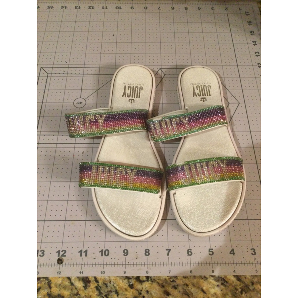 Women's Juicy Couture Sandals Size 8 White Multi-color
